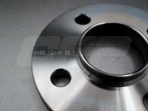 FIAT 500 Wheel Spacers - CFP - 12mm - Black - set of 2 w/ extended bolts